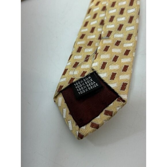 VTG ASSORTED LOT OF 3 - Yellow Tone Silk Ties Made in Italy Abstract Patterns - Picture 4 of 6